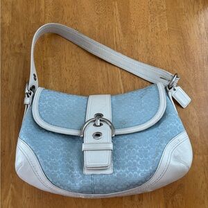 Coach Sky Blue and White Women's Shoulder Bag